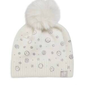 NEW FURLUX women's faux fur cashmere beanie in white